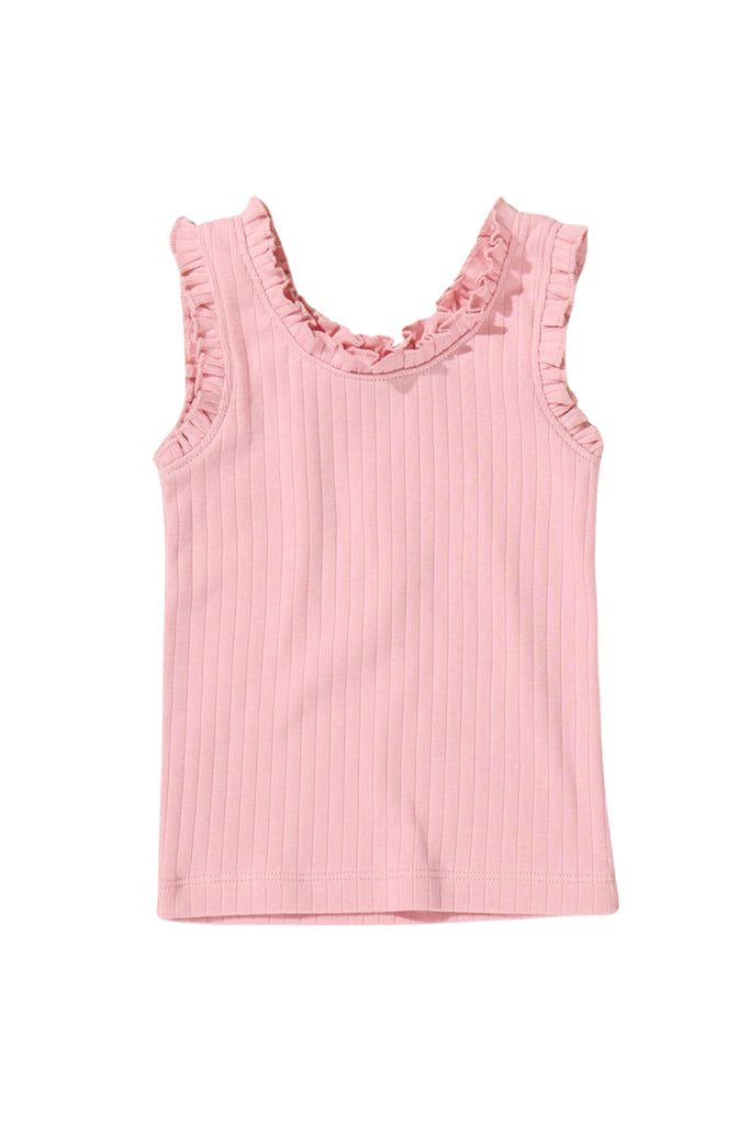 Pink Chicken - Joy Ruffle Rib Tank Pink