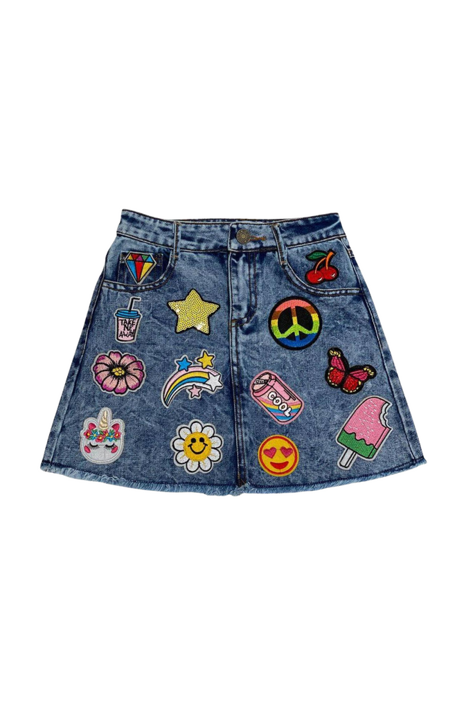 Lola And The Boys - All About The Patch Denim Skirt