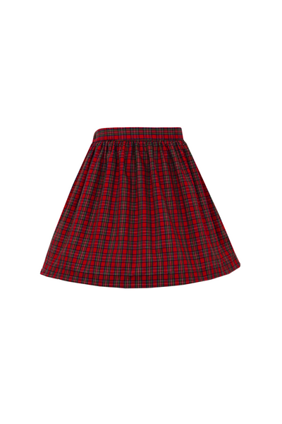 Claire & Charlie - Red Smocked Plaid Scottie Skirt