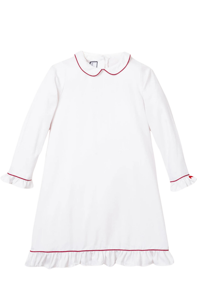 Petite Plume - Red Piping White Sophia Nightgown