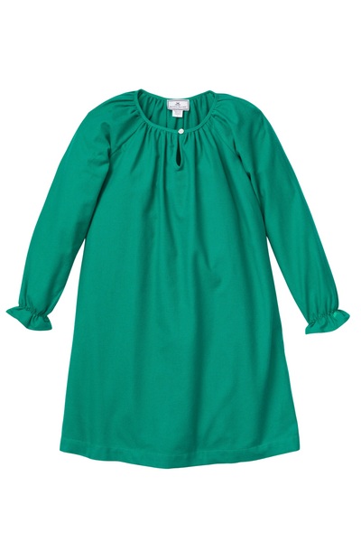 Petite Plume - Green Flannel Delphine Nightgown