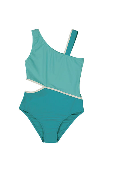 Paradise Blue Color Block Swimsuit