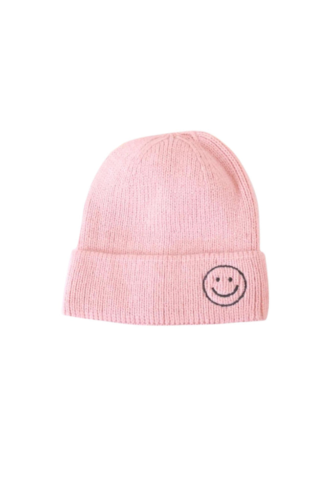 Little Trendy - Pink Smiley Knit Hat