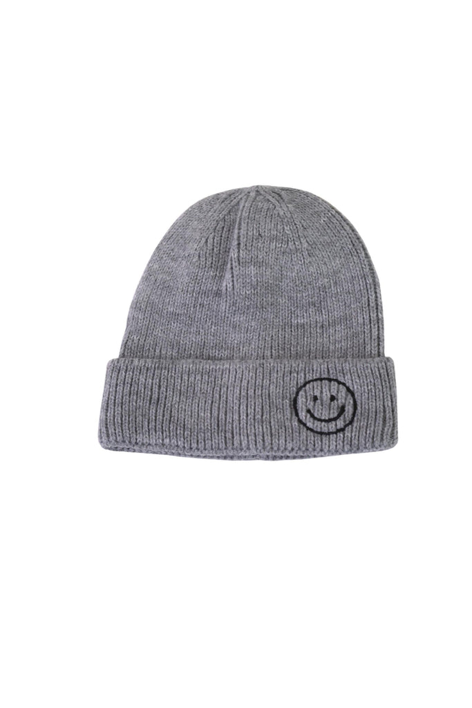 Little Trendy - Gray Smiley Knit Hat