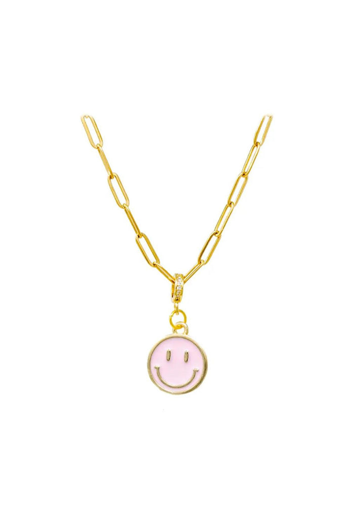 Pink Happy Face Necklace