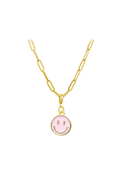 Pink Happy Face Necklace