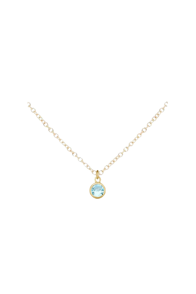 Gold Birthstone Necklace - March