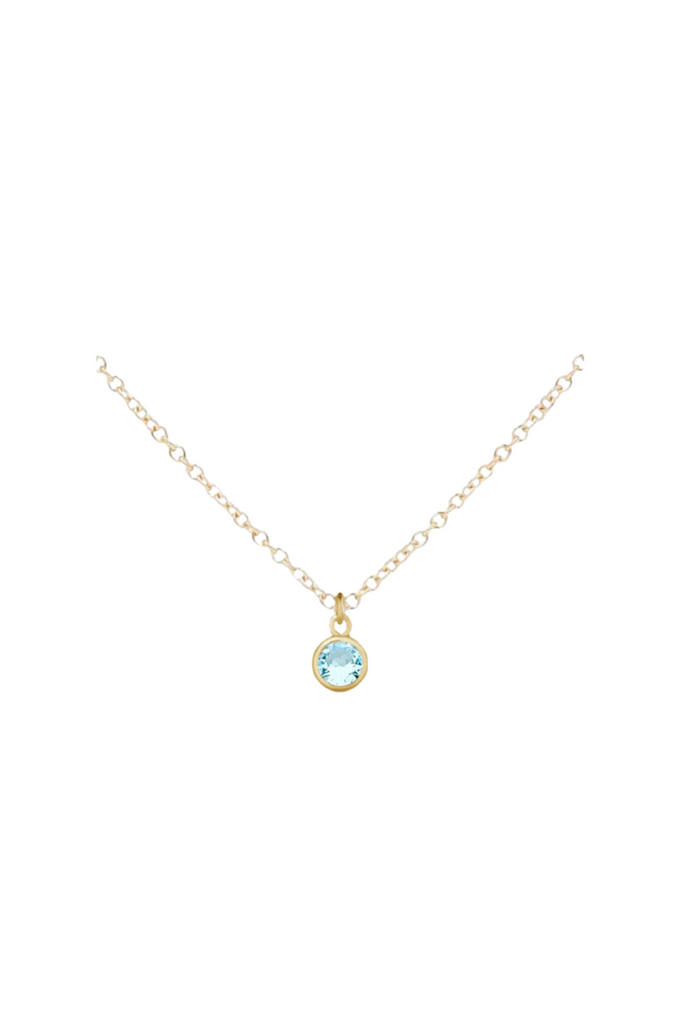 Gold Birthstone Necklace - March