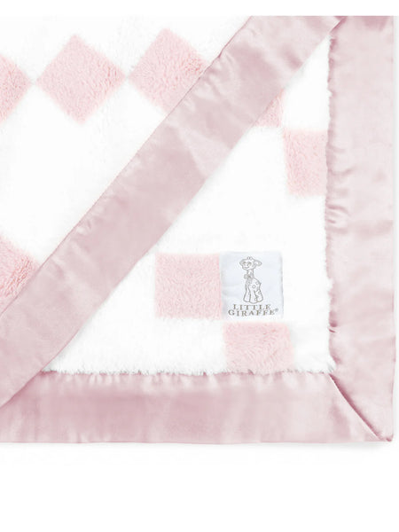 Little Giraffe Luxe Stairway Blanket - Dusty Pink