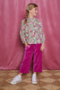 Little English - Magenta Velour Cropped Palazzo Pants