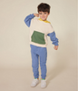 Petit Bateau - Cream Color Block Hooded Sweatshirt