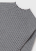 Steel Gray Rib Knit Mockneck Sweater