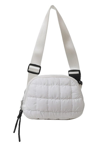 Little Trendy - White Quilted Belt Bag