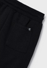 Basic Cuffed Fleece Pants - Black