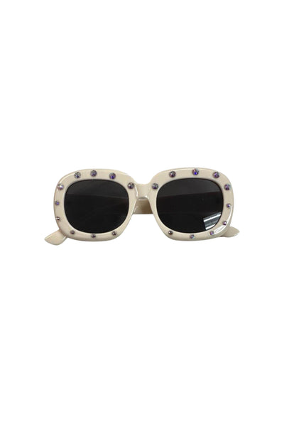 Crystallized Bubble Sunglasses - Ivory