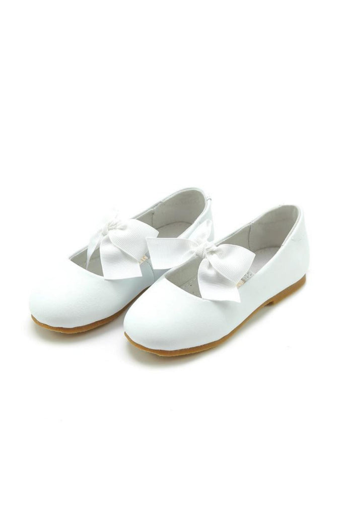 Pauline Bow Flat - White