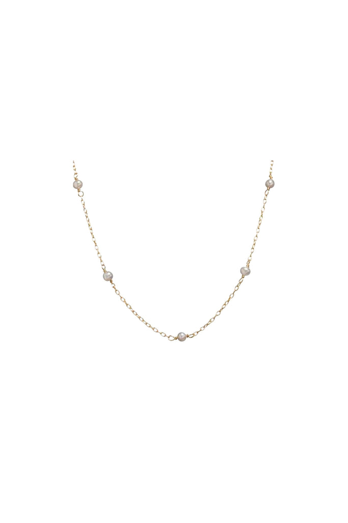 Gold Pearl Chain Necklace