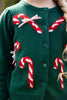 Pink Chicken - Green Candy Cane Bows Constance Sweater