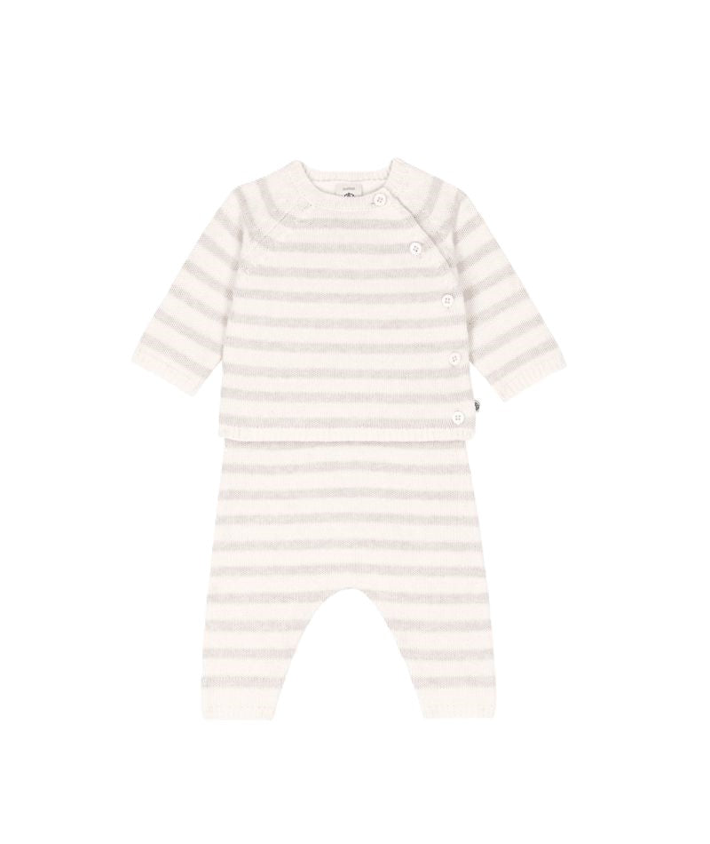 Petit Bateau - Baby Set Striped Knit Sweater and Pants