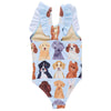 Pink Chicken - Light Blue Watercolor Dogs Liv Swimsuit